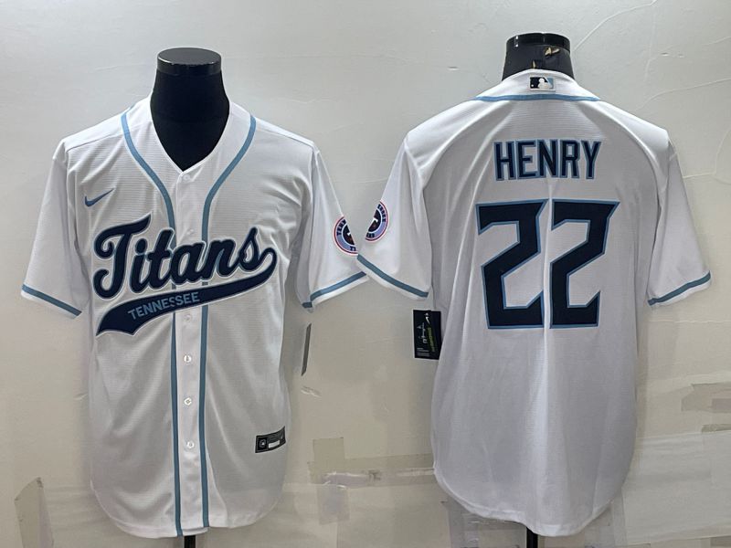 Men Tennessee Titans #22 Henry White 2022 Nike Co branded NFL Jersey